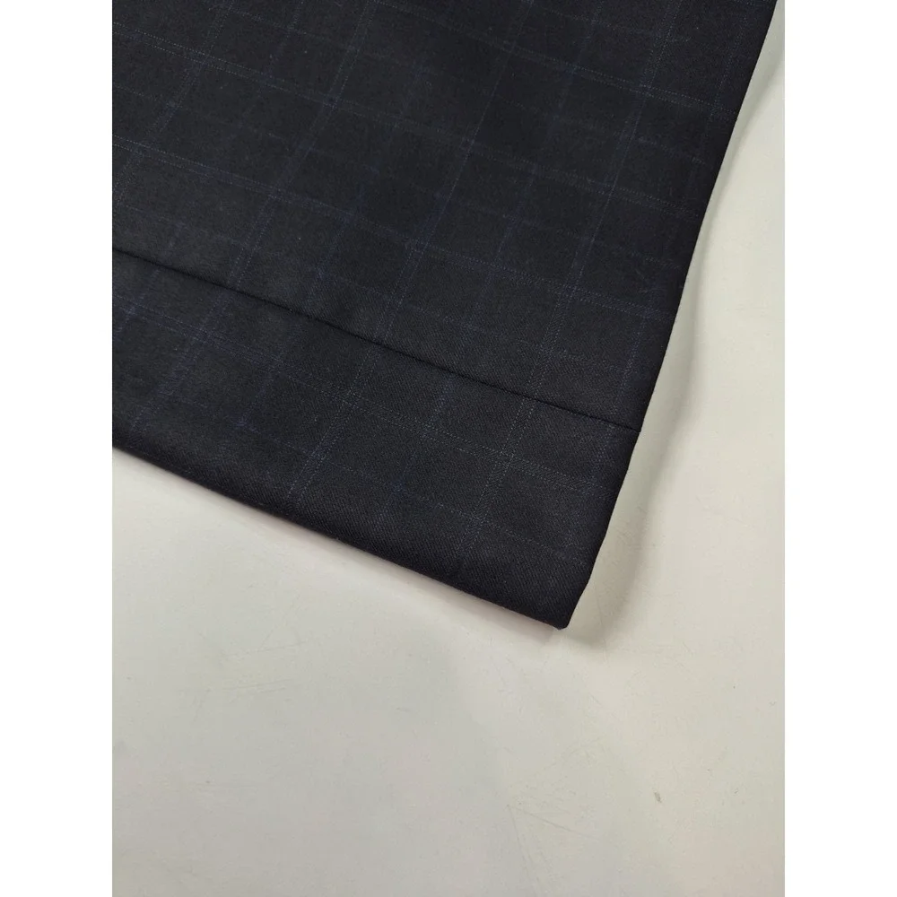 Hickey Freeman Men's 43R Two Button Wool Sports Coat Blue Check USA